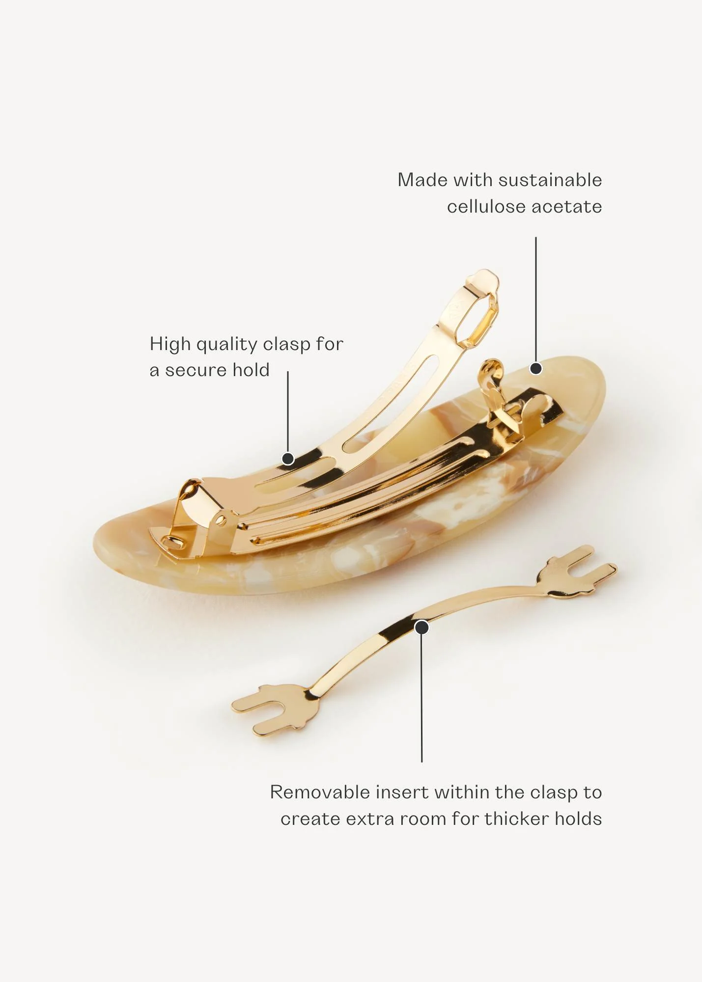 Scallop Barrette in Oak - Image 4
